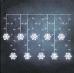 Emos DCGW13 LED božični zastor – snežinke, 135 x 50 cm, hladna bela