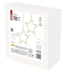 Emos DCGW14 LED božični zastor – 7 zvezdic, 67 x 125 cm, topla bela