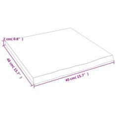 Vidaxl Stenska polica 40x40x2 cm neobdelana trdna hrastovina