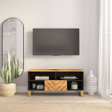 Vidaxl vidaXL TV omarica rjava in črna 100x33,5x46 cm masiven mangov les