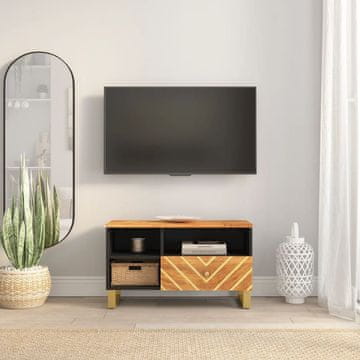 Vidaxl vidaXL TV omarica rjava in črna 80x33,5x46 cm masiven mangov les