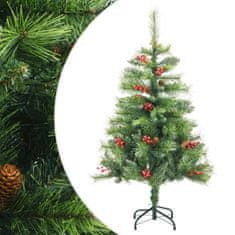 Vidaxl Umetna novoletna jelka s storži in jagodami 150 cm