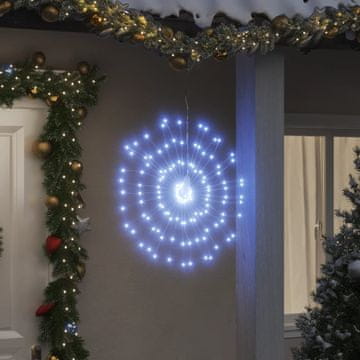 Vidaxl vidaXL Božični okraski s 140 LED lučkami, 4 kosi, hladno bela, 17 cm