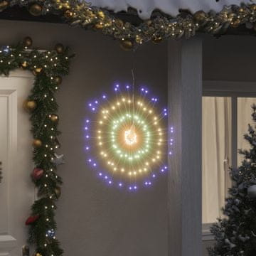 Vidaxl vidaXL Božični okraski s 140 LED lučkami, 4 kosi, pisani, 17 cm
