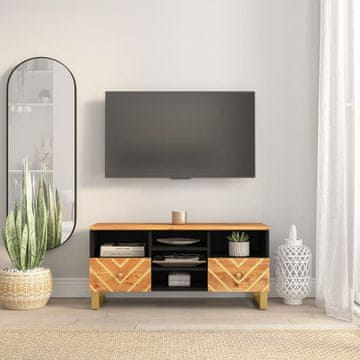 Vidaxl vidaXL TV omarica rjava in črna 100x33,5x46 cm masiven mangov les