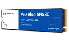 WD SSD Blue SN580 1TB / S100T3B0E / NVMe M.2 PCIe Gen4 / Notranji / M.2 2280