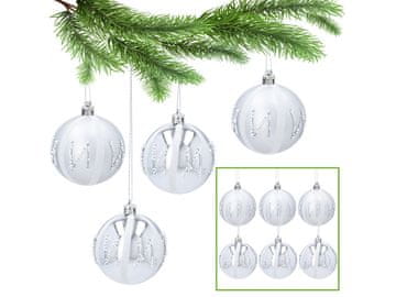 sarcia.eu Komplet plastičnih kroglic, srebrne božične kroglice, božični okraski 7 cm, 6 kosov