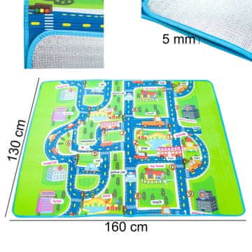 Ikonka Izobraževalna podloga iz pene za otroke ulica 160x130cm