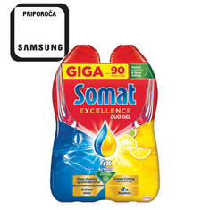 Somat Excellence Duo gel za pomivalni stroj, limona, 2 x 810 ml
