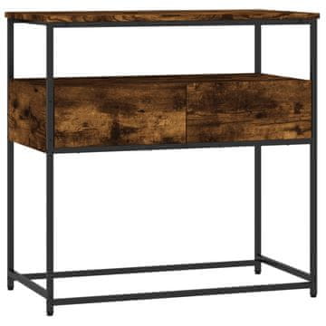 Vidaxl Konzolna mizica dimljen hrast 75x40x75 cm inženirski les