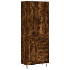 Vidaxl Visoka komoda dimljen hrast 69,5x34x180 cm inženirski les