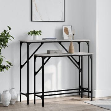 Vidaxl vidaXL Klubske mizice 2 kosa sive, hrast sonoma