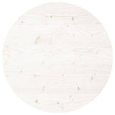 Vidaxl Mizna plošča okrogla bela Ø60x3 cm trdna borovina
