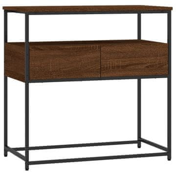 Vidaxl Konzolna mizica rjav hrast 75x40x75 cm inženirski les