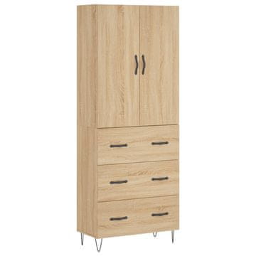Vidaxl Visoka komoda sonoma hrast 69,5x34x180 cm inženirski les