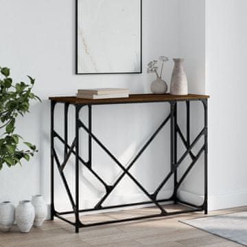 Vidaxl vidaXL Konzolna mizica rjav hrast 100x40x80 cm