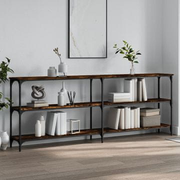 Vidaxl vidaXL Konzolna mizica dimljen hrast 200x29x75 cm