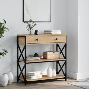 Vidaxl vidaXL Konzolna mizica, hrast sonoma, 75x28x75 cm