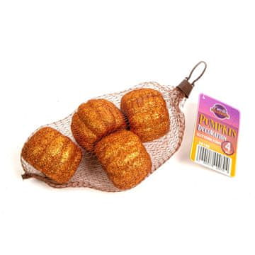 Family Dekoracijska buča za noč čarovnic - 5,2 cm - pena - bleščeča - 4 kos / paket