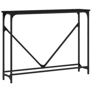Vidaxl Konzolna mizica črna 102x22,5x75 cm inženirski les