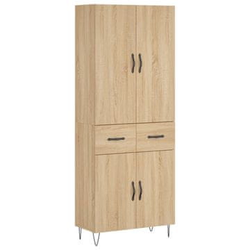 Vidaxl Visoka komoda sonoma hrast 69,5x34x180 cm inženirski les