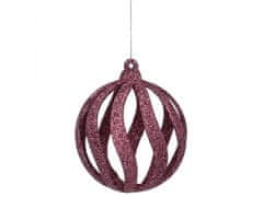 sarcia.eu Bordove božične kroglice, komplet čipkastih kroglic, božični okraski 8 cm, 6 kosov