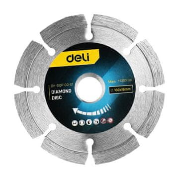 Deli Tools Diamantna segmentna rezalna plošča 100x16mm