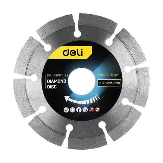 Deli Tools Diamantna segmentna rezalna plošča 125×22,2mm
