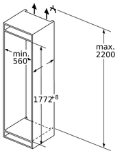 Bosch KIF81PFE0 Serie 8 vgradni kombinirani hladilnik