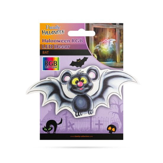 Family Halloween RGB LED dekor - samolepilni - netopir