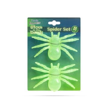 Family Set florescentnih pajkov - dekoracija za noč čarovnic - 2 kos