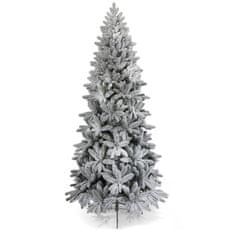 MIRAVILA Umetna zasnežena ozka novoletna jelka 240cm zelo gosta Najbolj realistična PE+PVC vejice s kovinskim stojalom bela božična jelka božično drevo umetna novoletna smreka