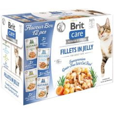 Brit Care Cat kapsule. Okusna škatla File v želeju 12x85 g
