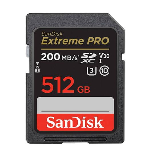 SanDisk pomnilniška kartica sandisk extreme pro sdxc 512 gb 200/140 mb/s uhs-i u3 (sdsdxxd-512g-gn4in)