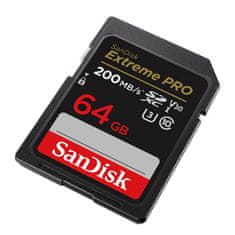 SanDisk pomnilniška kartica sandisk extreme pro sdxc 64 gb 200/90 mb/s uhs-i u3 (sdsdxxu-064g-gn4in)