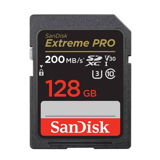 SanDisk Pomnilniška kartica EXTREME PRO SDXC 128 GB 200/90 MB/s UHS-I U3 (SDSDXXD-128G-GN4IN)