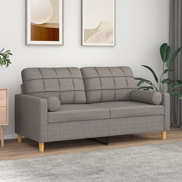 Vidaxl vidaXL Dvosed z blazinami, taupe, 140 cm, blago