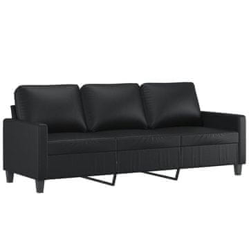 Vidaxl Kavč trosed črn 180 cm umetno usnje