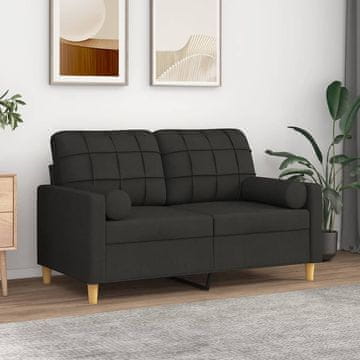 Vidaxl vidaXL Dvosed z blazinami, črne barve, 120 cm, blago