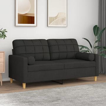 Vidaxl vidaXL Dvosed z blazinami, črne barve, 140 cm, blago