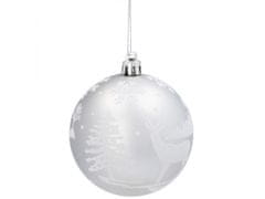 sarcia.eu Komplet plastičnih božičnih kroglic 8 cm, srebrne kroglice, božični okraski, 6 kosov