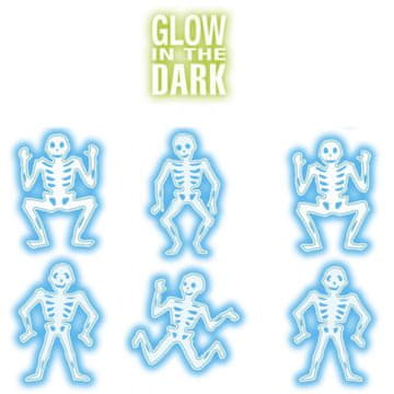 Widmann Neon Okostnjaki za Noč čarovnic - set 6 kos