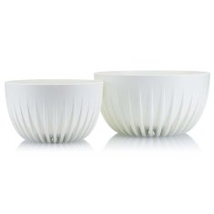 shumee Stripped ECO Recycling Flowerpot White