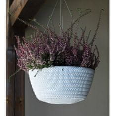 shumee Elegantni viseči sadilnik bel 30xh15 cm