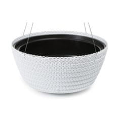 shumee Elegantni viseči sadilnik bel 30xh15 cm