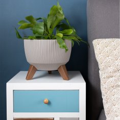 shumee Rosa linea ECO reciklirani cvetlični lonec bel