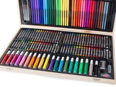 Verkgroup 180 delni umetniški komplet barvic in flomastrov za slikanje v lesenem kovčku