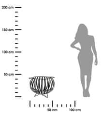 shumee Kovinska lesena košara KULA 34,5 cm