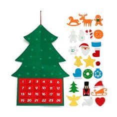 Netscroll Božično drevo iz filca s koledarjem + 24 okraskov, darila, ideja za darilo, darila za najmlajše, AdventTree