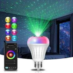 BOT  LED pametna RGB žarnica s funkcijo zvezdnega projektorja in glasbenim načinom WiFi 600lm / 5W